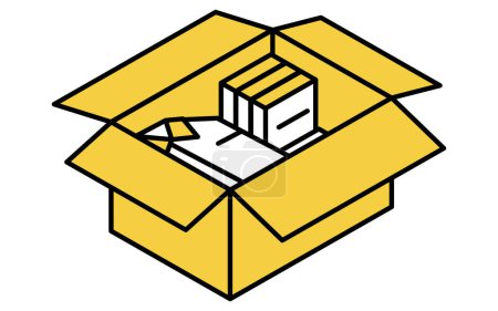 For Rent: Packing for a move, isometric illustration, Vector Illustration