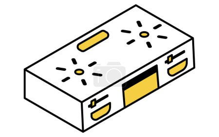 Electrodomésticos: dos estufas de gas, ilustración isométrica, ilustración vectorial