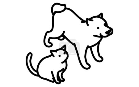À Louer : Propriétés acceptant les animaux (chiens et chats), Illustration isométrique, Illustration vectorielle