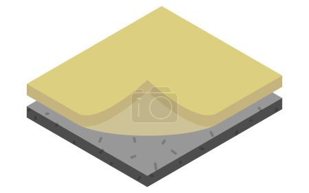 Illustrated guide to soundproof and vibration-reducing mats for noise reduction in rental properties, Vector Illustration