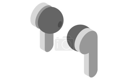 Illustration of Noise-Canceling Earphone Easy-to-Use Noise Suppression Goods, Vector Illustration
