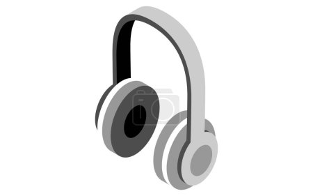 Noise-canceling headphones Illustration of a handy noise-canceling product, Vector Illustration
