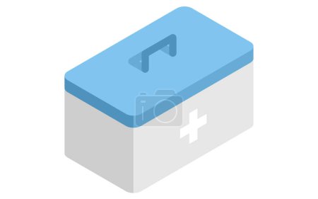 Isometric illustration of a first aid kit, Vector Illustration