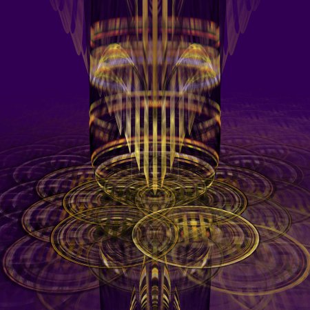 Abstract geometric fractal fantasy landscape
