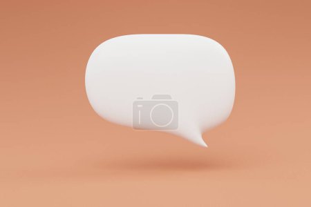 Foto de Símbolo de chat flotante para aplicación de teléfono inteligente sobre fondo naranja; icono o símbolo; ilustración 3d - Imagen libre de derechos