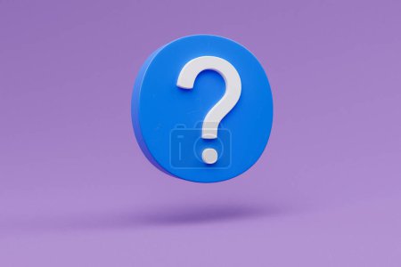 Photo for Floating web icon symbol question mark on colorfull background; https domain secure encryption concept; 3d illustration - Royalty Free Image