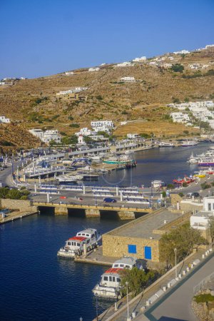 Téléchargez les photos : Vue panoramique et paysagère de Mykonos en Grèce - en image libre de droit