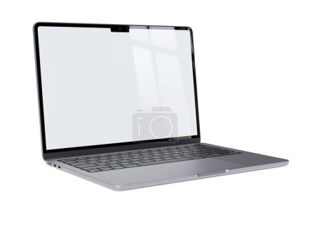 Foto de Laptop isolated on white background with two clipping paths included. Realistic 3D render. 3D illustration. - Imagen libre de derechos
