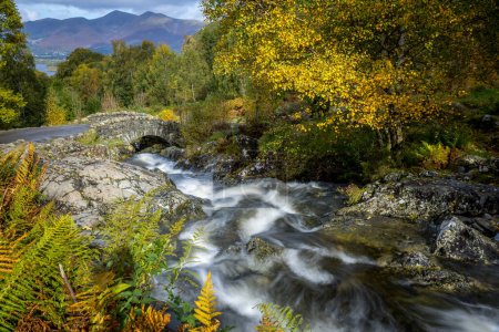 Photo for Ashness bridge long exposure shot of this  picturesque scene in the lake district - Royalty Free Image