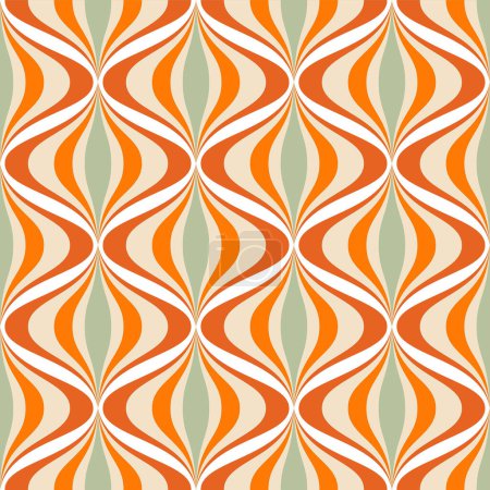 Illustration for Retro seamless pattern from the 50s and 60s. Seamless abstract Vintage background in sixties style. Vector illustration. eps 10 - Royalty Free Image