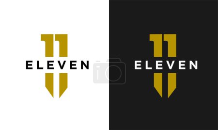Illustration for Eleven Initial number 11 icon design logo minimal template - Royalty Free Image