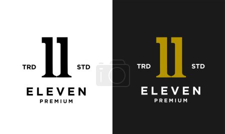 Illustration for Eleven Initial number 11 icon design logo minimal template - Royalty Free Image