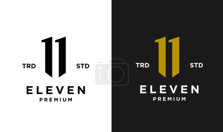 Ilustración de Eleven Initial number 11 icon design logo minimal template - Imagen libre de derechos