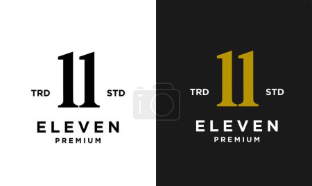 Téléchargez les illustrations : Eleven Initial number 11 icon design logo minimal template - en licence libre de droit