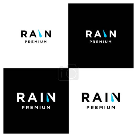 Ilustración de Rain Letter R Logo Icon Design Modern Logo Minimalist Template Set Collection - Imagen libre de derechos