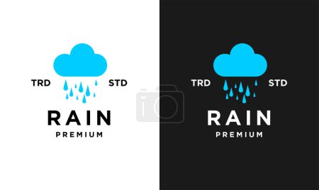 Illustration for Rain Letter R Logo Icon Design Modern Logo Minimalist Template - Royalty Free Image