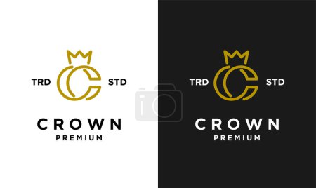 Ilustración de Crown letter C logo icon design template modern - Imagen libre de derechos