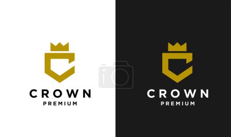 Ilustración de Crown letter C logo icon design template modern - Imagen libre de derechos