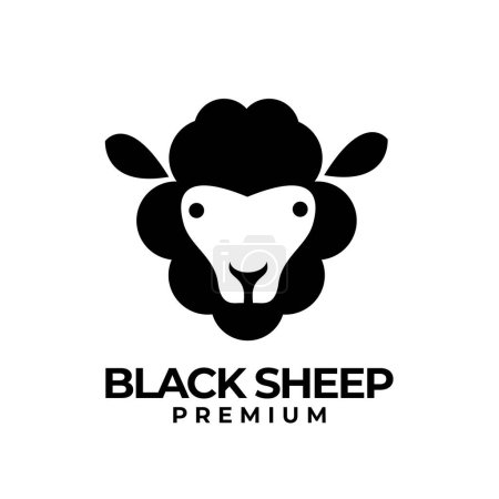 Téléchargez les illustrations : Illustration logo mouton noir icône design - en licence libre de droit