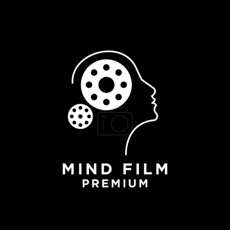 Illustration for Mind Film logo icon design template - Royalty Free Image