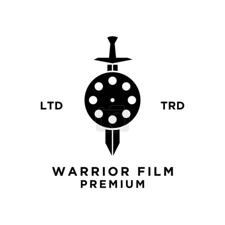 Illustration for Film warrior logo icon design template - Royalty Free Image