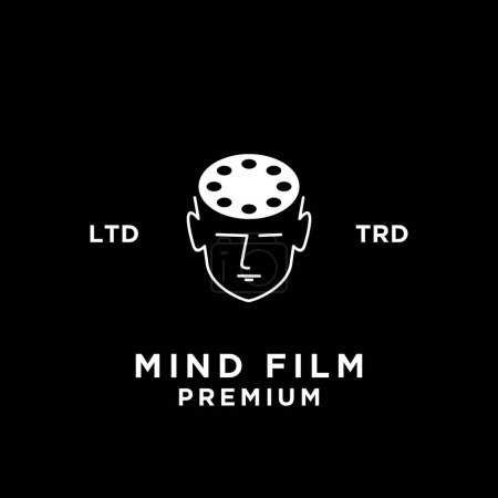 Téléchargez les illustrations : Modèle de conception d'icône de logo Mind Film - en licence libre de droit