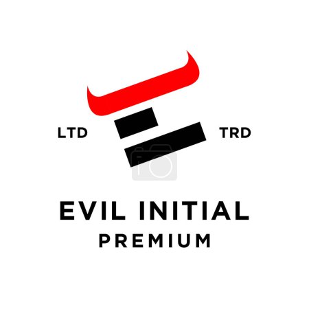 Ilustración de Infierno malvado logotipo icono diseño ilustración plantilla - Imagen libre de derechos