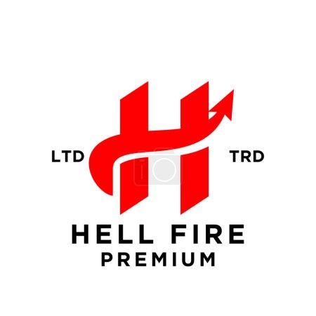 Illustration for Hell spear fire logo icon design template - Royalty Free Image