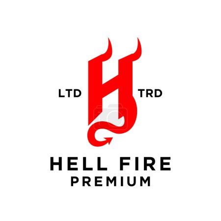 Illustration for Hell spear fire logo icon design template - Royalty Free Image