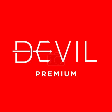 Ilustración de Diablo infierno logotipo inicial icono diseño ilustración - Imagen libre de derechos