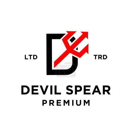 Illustration for Devil hell initial logo icon design illustration - Royalty Free Image