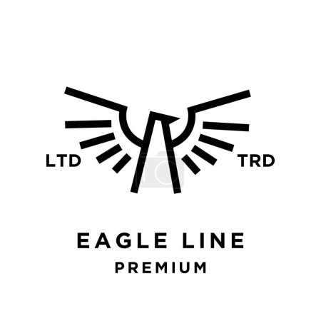 Téléchargez les illustrations : Modèle abstrait d'illustration de conception d'icône Eagle Line - en licence libre de droit