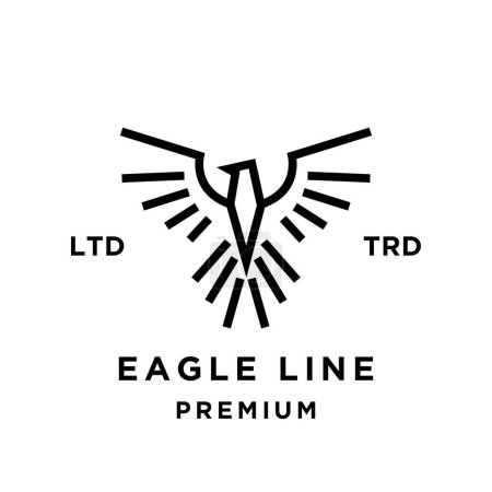 Ilustración de Plantilla de ilustración de diseño de icono abstracto Eagle Line - Imagen libre de derechos
