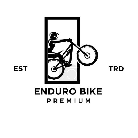 Ilustración de Enduro cuesta abajo Bike mtb icono diseño logo plantilla - Imagen libre de derechos