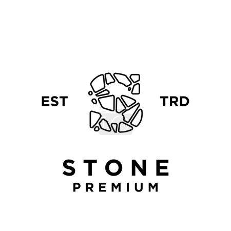 Illustration for Stone initial S logo icon design illustration template - Royalty Free Image
