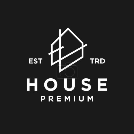 Illustration for House H letter logo icon design illustration template - Royalty Free Image