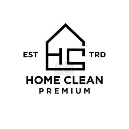 Ilustración de Casa limpia logotipo icono diseño ilustración plantilla - Imagen libre de derechos