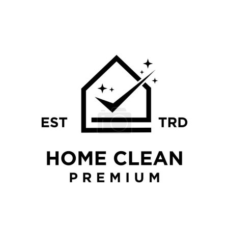 Illustration for House clean logo icon design illustration template - Royalty Free Image
