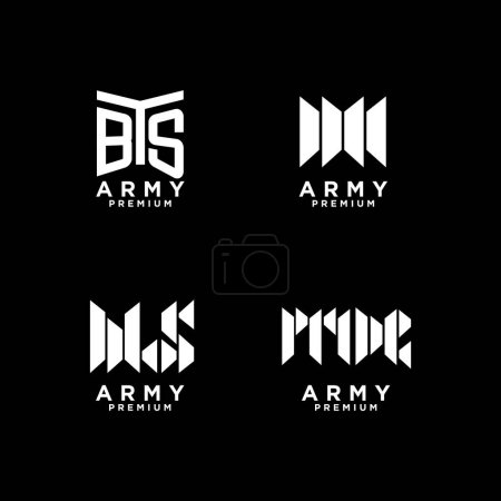 Illustration for BTS letter logo icon design template - Royalty Free Image