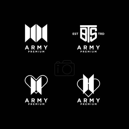 Illustration for BTS letter logo icon design template - Royalty Free Image