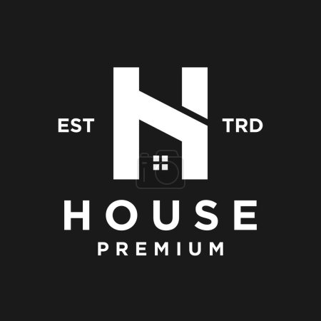 Illustration for House H letter logo icon design illustration template - Royalty Free Image