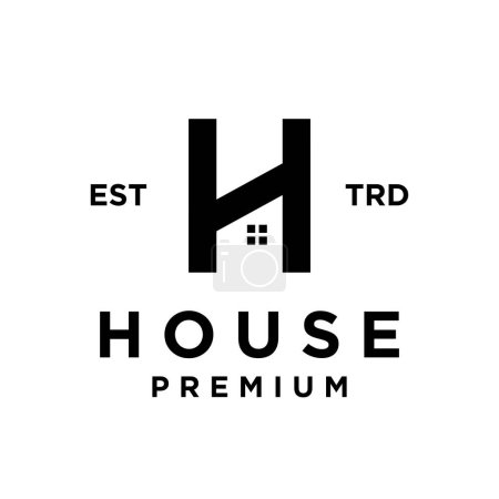 Ilustración de Casa H carta logotipo icono diseño ilustración plantilla - Imagen libre de derechos