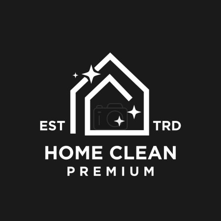 Illustration for House clean logo icon design illustration template - Royalty Free Image