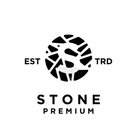 Illustration for Stone initial S logo icon design illustration template - Royalty Free Image