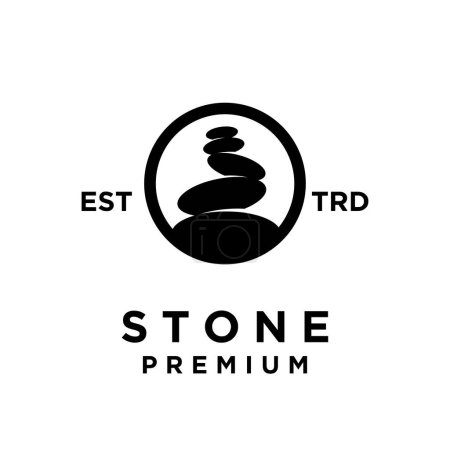 Ilustración de Plantilla de ilustración de diseño de icono de logotipo piedra - Imagen libre de derechos