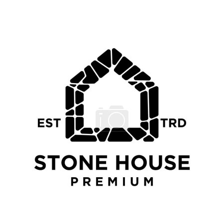 Illustration for Stone House logo icon design illustration template - Royalty Free Image