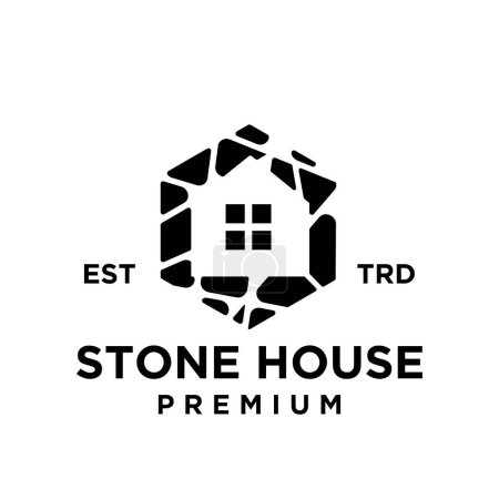 Ilustración de Plantilla de ilustración de diseño de icono de logotipo de Stone House - Imagen libre de derechos