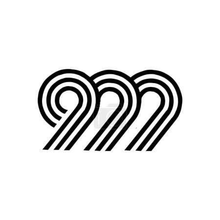 Illustration for 999 monogram letter icon design template - Royalty Free Image