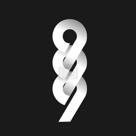 Illustration for 999 monogram letter icon design template - Royalty Free Image