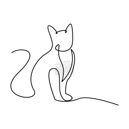 Ilustración de Plantilla de ilustración de diseño de icono de línea única Cat - Imagen libre de derechos